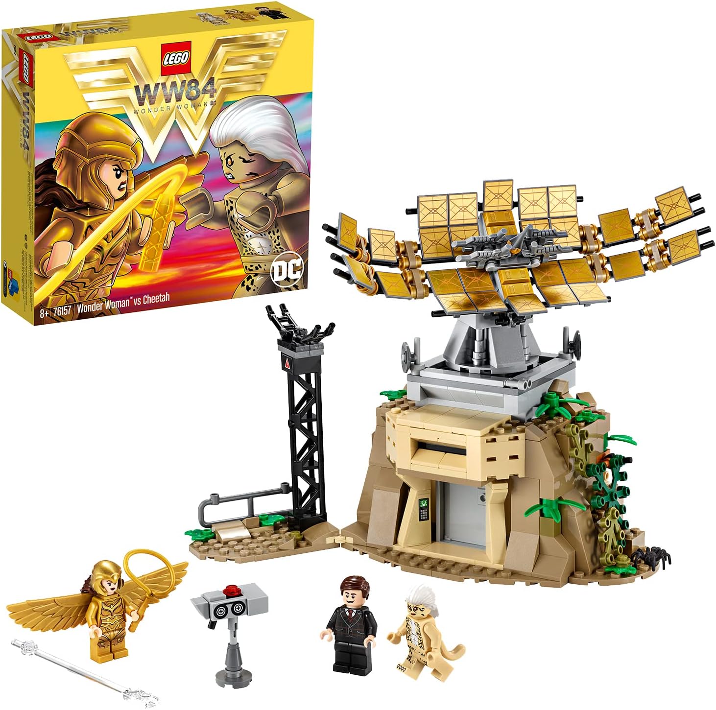 DC Wonder Woman vs Cheetah 76157 - Süper Kahramanları Seven Çocuklar için Koleksiyonluk Yaratıcı Oyuncak Yapım Seti (371 Parça)
