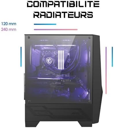 MSI Mag Forge 100M, Temperli Cam, 2X Rgb Fan, 1X 120Mm Fan Atx Gaming Bilgisayar Kasası