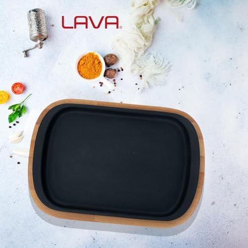 Alternative view of Döküm Servis Tabağı 32x20 Ahşap Altlıklı - LV AS 174