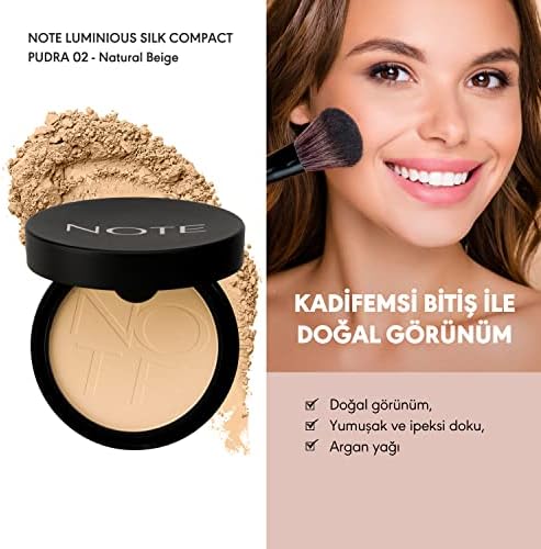 Cosmetics Luminous Silk Compact Powder 02 Natural Mat Bitişli Toz Yüz Pudrası Natural
