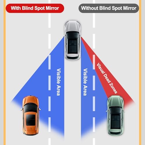 Alternative view of JIAHAO Kör Nokta Aynası, 2" Yuvarlak HD Cam Çerçevesiz Dışbükey Dikiz Aynası geniş açılı Ayarlanabilir Yapıştırma ile Otomobiller, SUV ve Kamyonlar için, 2'li Paket