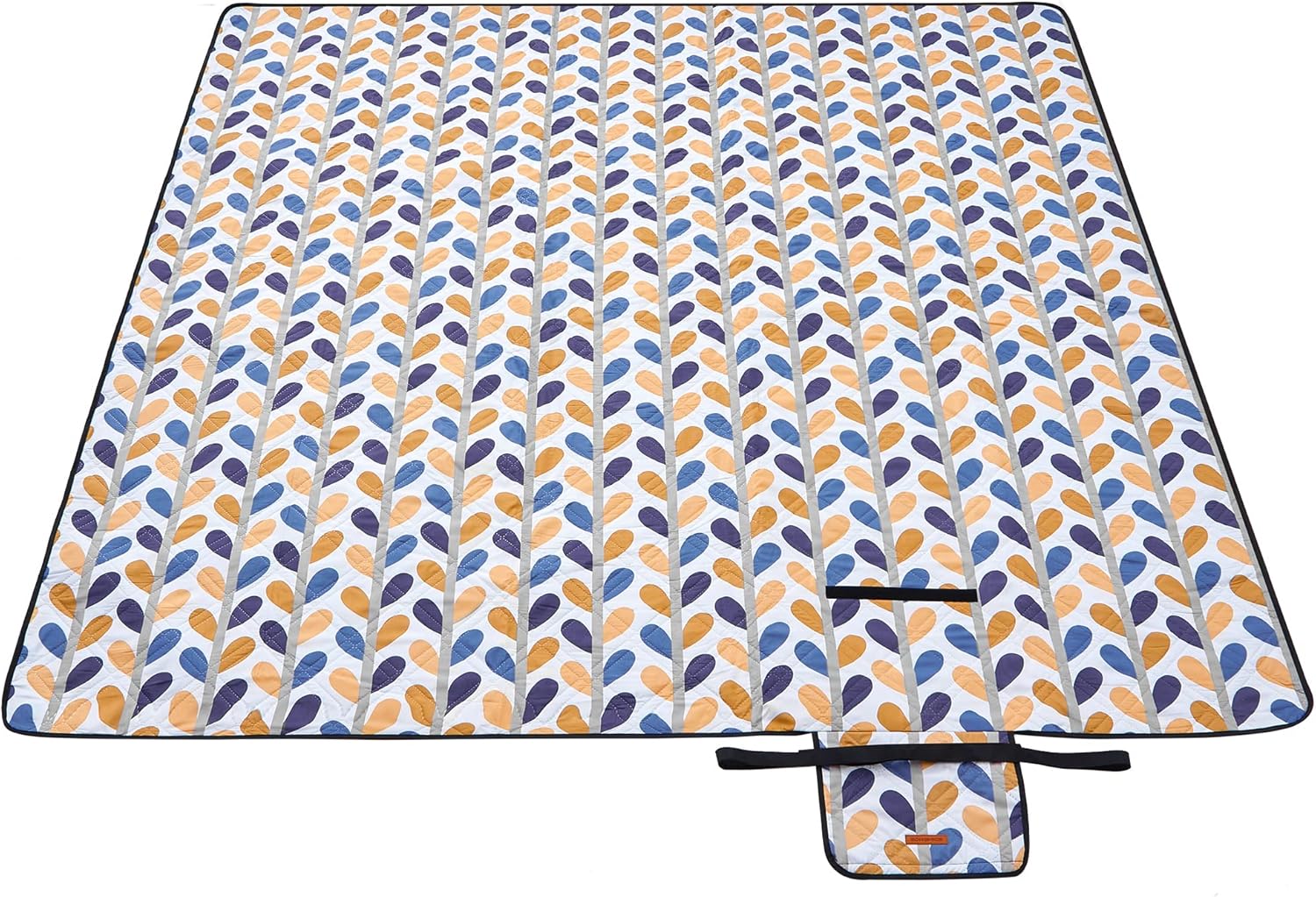 Alternative view of Piknik Örtüsü GCM87CU, 200 x 200 cm büyük plaj örtüsü, kamp örtüsü, su geçirmez alt yüzey, makinede yıkanabilir, katlanabilir, bahçe, park, plaj, kamp için, renkli yapraklar