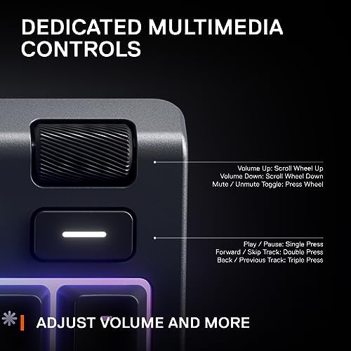Alternative view of Apex 3 RGB oyun klavyesi 10 bölgeli RGB aydınlatma IP32 su geçirmez birinci sınıf manyetik bilek desteği 64812 çok sessiz hissedilir ve sessiz
