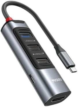 5in1 3 Adet Usb 3.0/1 Adet 100W Type-C ve 1 Adet 4K 30Hz HDMI Çıkışlı Hub Dönüştürücü