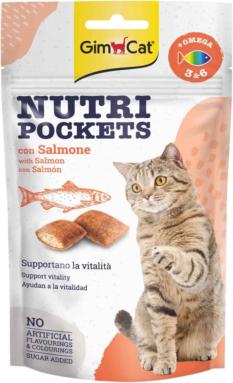 GimCat Nutripockets Kedi Ödülü Somon Omega 3&6 60 gr