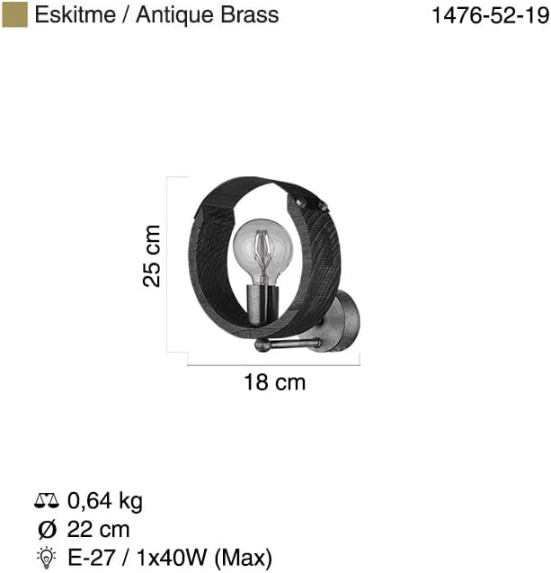 Alternative view of Manya Ahşapli Eskitme Aplik 1 X E27
