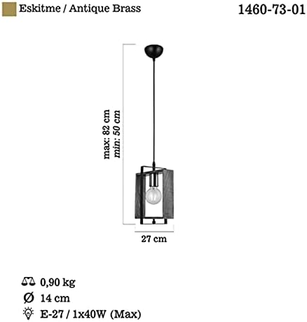 Alternative view of Tekli Eskitme Siyah Boyalı Avize 1 X E27