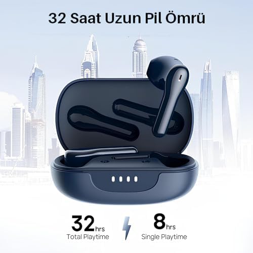 Alternative view of SolarBuds C2 4 Mikrofon CVC 8.0 Çağrı Gürültüsü Engelleme Qualcomm QCC3040 32 Saat Çalma Süresi 5.2 Kablosuz Bluetooth Kulak İçi Kulaklık koyu mavi