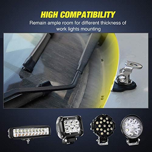 Alternative view of LED Işık Çubuğu Montaj Braketi 2 Adet Evrensel Ayarlanabilir Sütun Hood Çalışma Lambası Montaj Kelepçe Tutucu Off-Road Kamyon SUV için