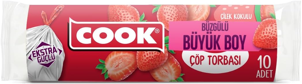Alternative view of Büzgülü Kokulu Çöp Torbası, Büyük Boy, Çilek Kokulu, 10 Adet/Rulo