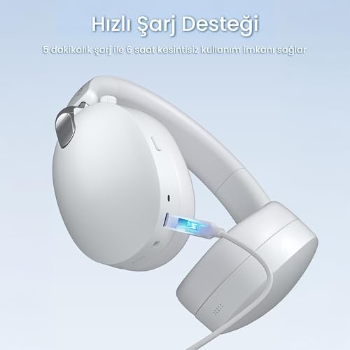 Alternative view of AULA A500 Hybrid ANC 2.4GHz Kablosuz ve Bluetooth 5.4 AUX Mikrofonlu Kulak üstü Kulaklık Siyah