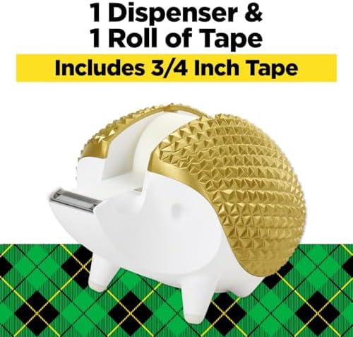 Marka Kirpi Bant Dispenseri, Hediye Paketleme için Harika, 3/4" x 350" Bant Rulosu İçerir (C47-HEDGEHOG-G)