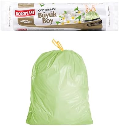 Alternative view of Yasemin Kokulu Büyük Boy Büzgülü Çöp Poşeti 10'lu 65x67 cm, Kolay Bağlanır Kokulu Büzgülü Büyük Boy Çöp Torbası, Sızdırmaz, Yırtılmaz, Geri Dönüştürülebilir Atık Torbası, Güçlü Çöp Poşeti