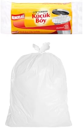 Küçük Boy Çöp Poşeti 30'lu 40x50 cm, Sızdırmaz ve Yırtılmaz, Ekonomik Küçük Boy Çöp Torbası, Geri Dönüştürülebilir Atık Torbası, Doğa Dostu, Sürdürülebilir, Güçlü ve Dayanıklı Çöp Poşeti