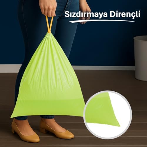 Alternative view of Yasemin Kokulu Orta Boy Büzgülü Çöp Poşeti 15'li 55x57 cm, Kolay Bağlanır Kokulu Büzgülü Orta Boy Çöp Torbası, Sızdırmaz, Yırtılmaz, Geri Dönüştürülebilir Atık Torbası, Güçlü Çöp Poşeti