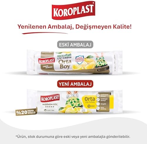 Alternative view of Ekstra Güçlü Limon Kokulu Büzgülü Orta Boy Çöp Poşeti 15li