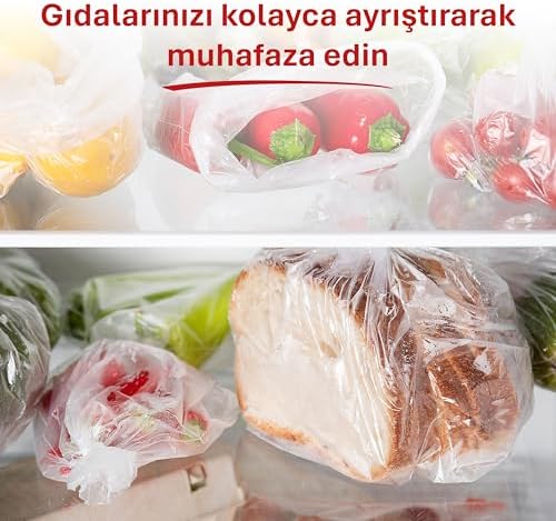 3'lü Çok Al Az Öde Ekonomik Paket Orta Boy 90'lı Buzdolabı Poşeti, Sızdırmaz & BPA İçermez Gıda Saklama Torbası, Et, Tavuk, Balık, Sebze, Meyve, Çorba, Sos, Peynir, Kuruyemiş, Sandviç