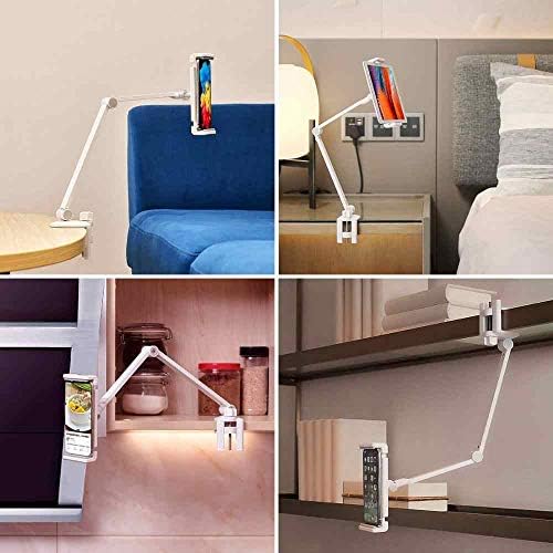 Alternative view of Alüminyum Uzun Kollu Tablet Standı, /iPad/iPad Mini/iPad Pro 12,9 inç Herhangi Bir Telefon/Tablet 4-13 inç, 360° Dönebilen Braketli Kızak Ev, Ofis, Mutfak ve Yatak için - Siyah