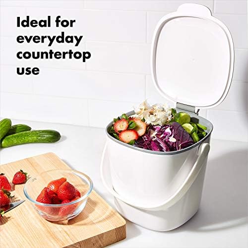 Alternative view of kompost kovası, beyaz, koku geçirmez çöp kutusu, mutfak için, 2,8 l