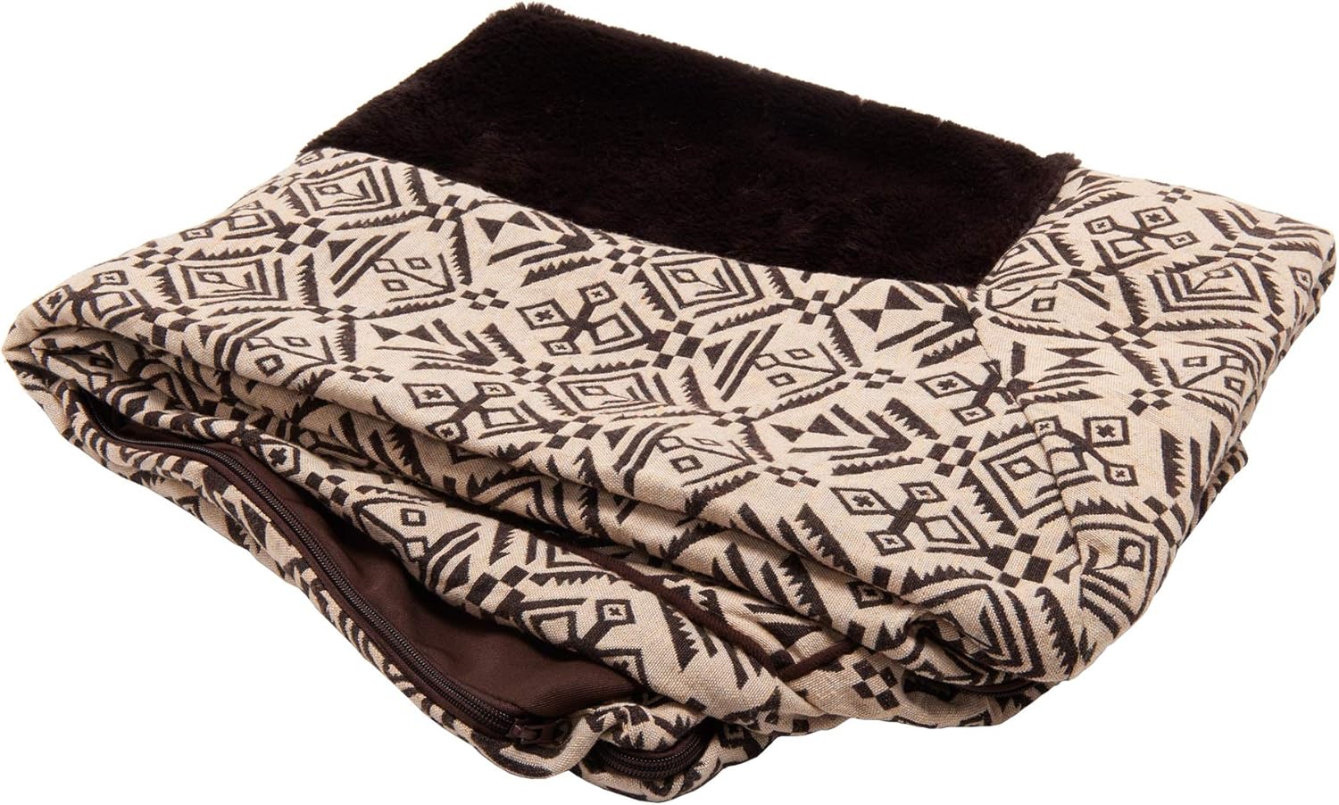 Alternative view of Furhaven Yedek Köpek Yatak Örtüsü Peluş & Güneybatı Kilim Dekor Kanepe Tarzı, Makinede Yıkanabilir - Çöl Kahverengi, Plus (XX-Large)