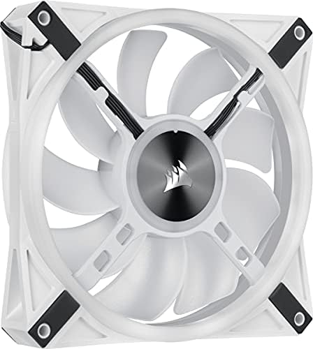 iCUE QL140 RGB, 140 mm x 25mm RGB LED PWM Fan (Maksimum hız 1250 RPM'ye kadar)- tek ünite, Beyaz