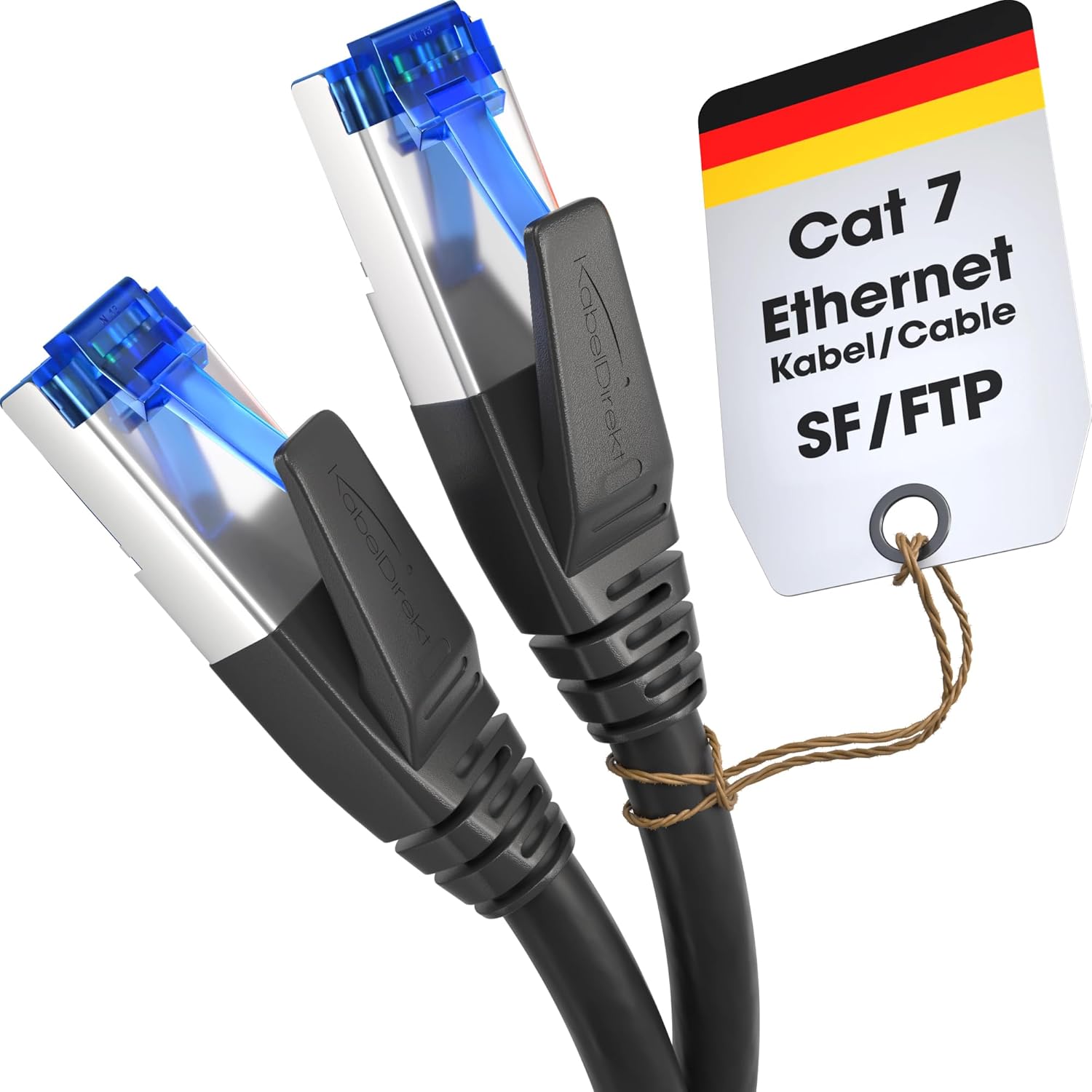 – Cat 7 Ethernet Kablosu, kırılmaya dayanıklı – 20m – 10 Gbit Ağ, 0,25-30m arasında mevcut (Yüksek hızlı ağlar için yama kablosu, PC, Anahtar/Yönlendirici/Modem,, siyah)