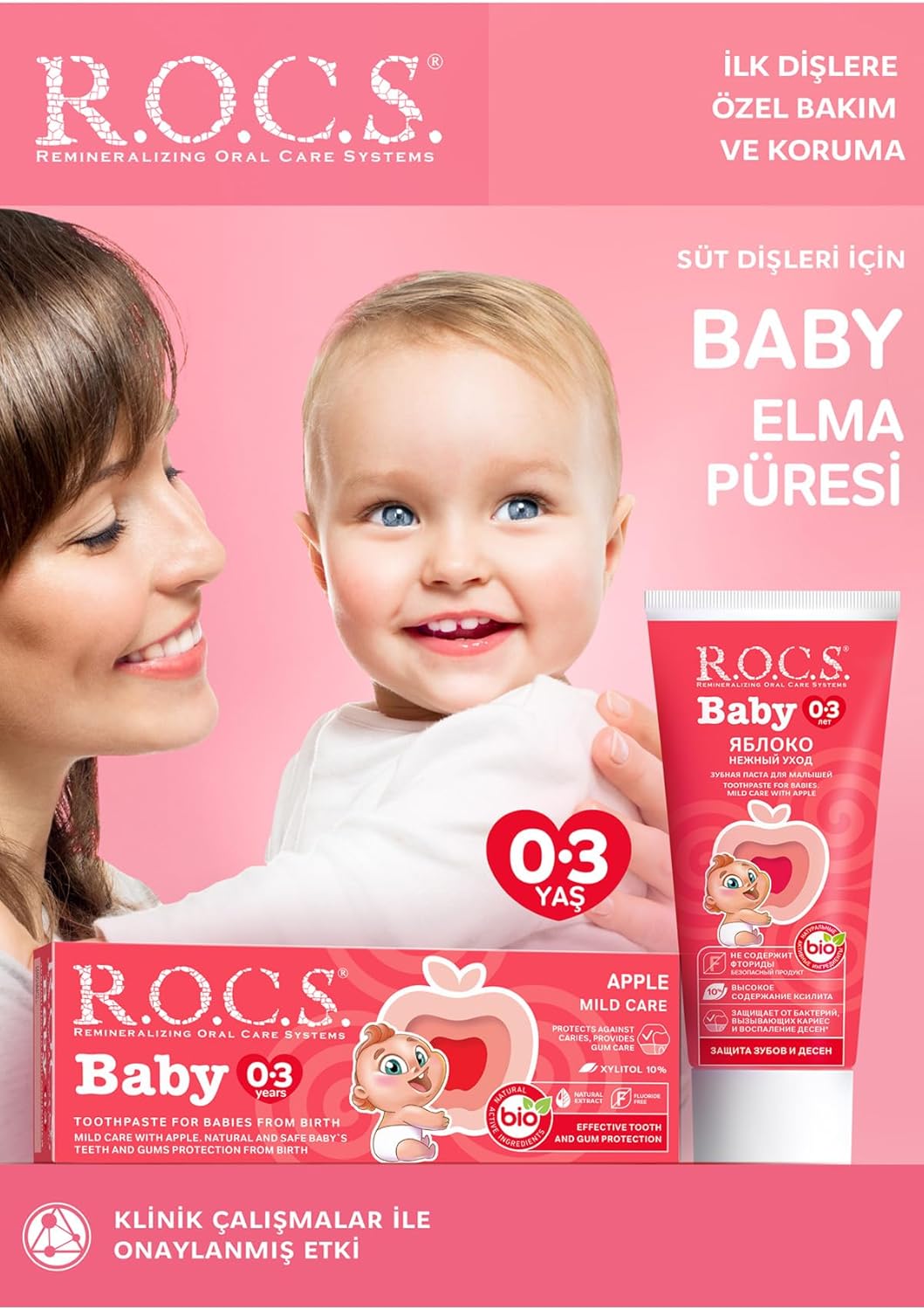 R.O.C.S Baby Diş Macunu Elma Püresi 0-3 Ay