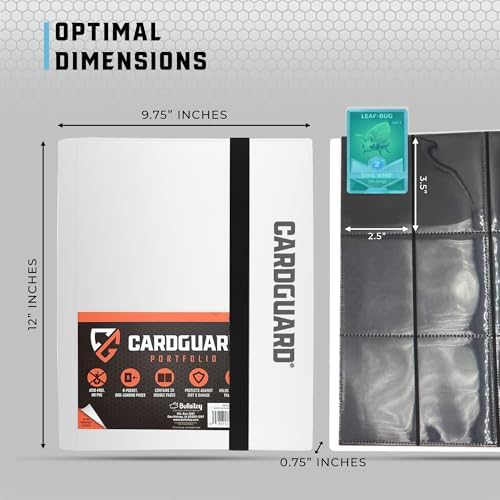 CardGuard Trading Card Pro-Folio, 9 Cepli Yan Yükleme Sayfaları, 360 Kart Tutar, Beyaz