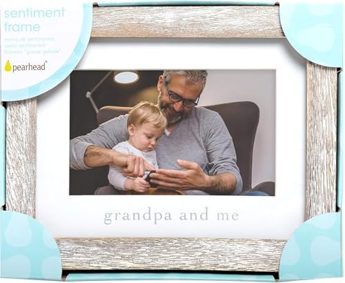 Grandpa & Me Keepsake Rustik Resim Çerçevesi, Babalar Günü Hediyesi Büyükbaba için Eskitilmiş