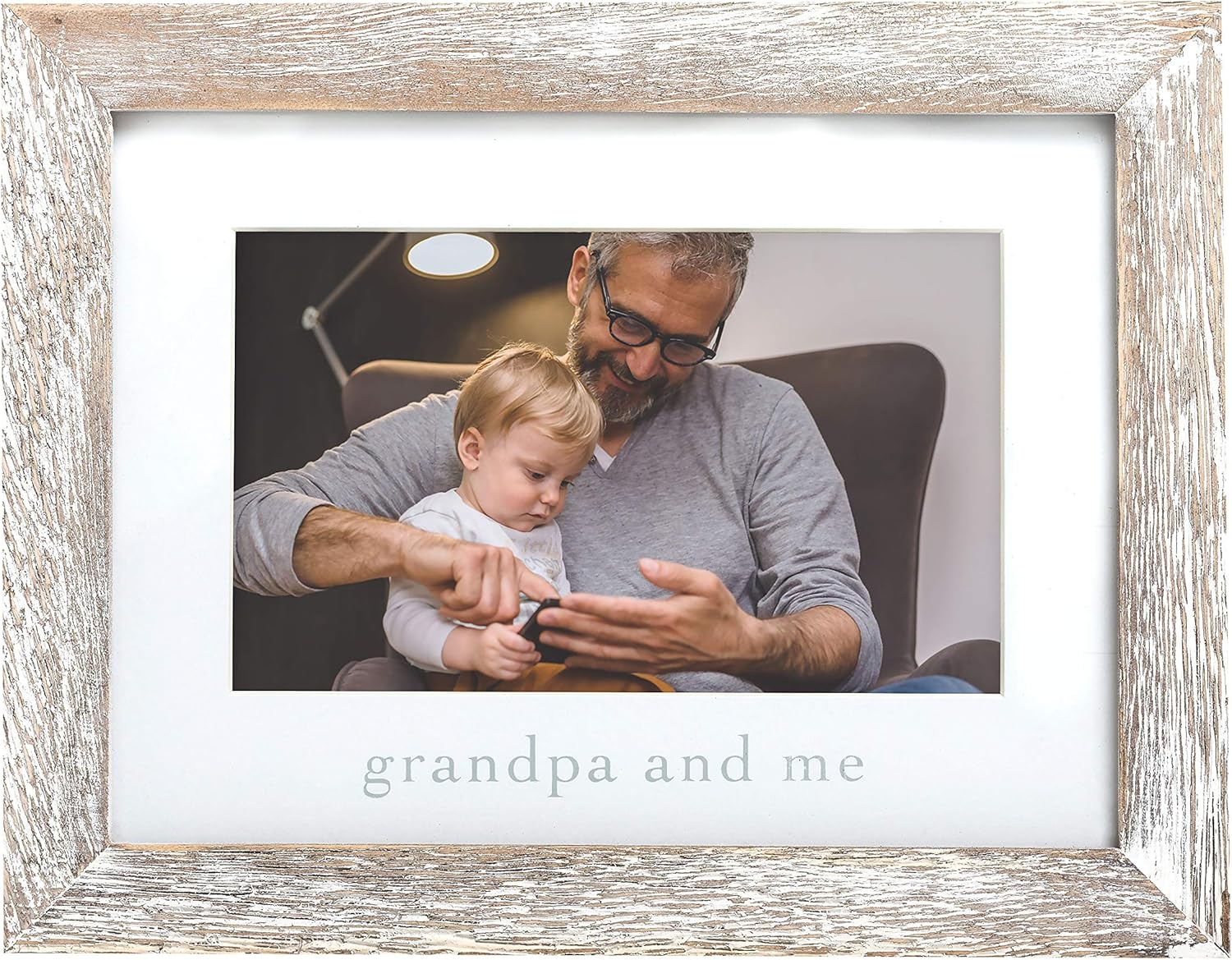 Alternative view of Grandpa & Me Keepsake Rustik Resim Çerçevesi, Babalar Günü Hediyesi Büyükbaba için Eskitilmiş