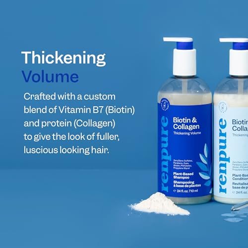 Alternative view of Renpure Bitki Bazlı Biyotin ve Kollajen Kalınlaştırıcı Hacim Şampuanı - Saçları Tatlı Görünür - Kirin Saçlarını Kurtarır - Nazik Formül - Paraben İçermez - Geri Dönüştürülebilir, Pompa Şişesi Tasarımı
