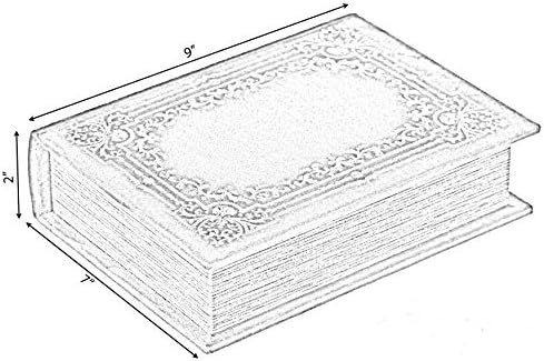 Vintiquewise QI003691.B kitap şeklinde dekoratif saklama kutusu, mavi