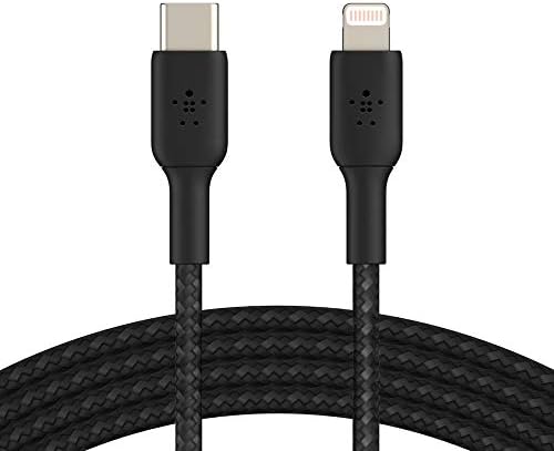 Örgülü USB-C - Lightning Kablosu (Hızlı Şarj Kablosu) Hızlı Şarj MFi Sertifikalı USB-C Kablosu (1m, Siyah)