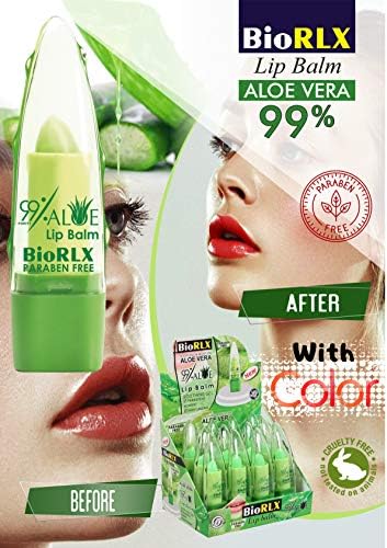 BioRLX 99% Aloe Renkli Dudak Balsamı, Nemlendirici, Dudak Dolgunlaştırıcı, Sıcaklık Renk Değişimi Ruj, Uzun Ömürlü Besleyici Aloe