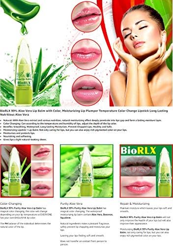 Alternative view of BioRLX 99% Aloe Renkli Dudak Balsamı, Nemlendirici, Dudak Dolgunlaştırıcı, Sıcaklık Renk Değişimi Ruj, Uzun Ömürlü Besleyici Aloe