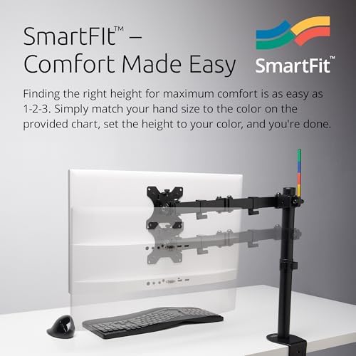 K55408WW SmartFit Ergo Tekli Monitör Kolu - Siyah, Uzun