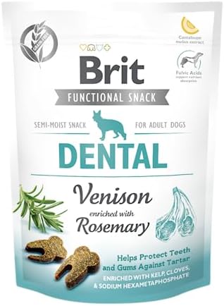 Brit Care Functional Snack, Dişler Ve Diş Etlerini Korumak İçin, Tahılsız, Geyik Etli Ve Biberiyeli, Fonksiyonel Yetişkin Köpek Ödülü, 150 g