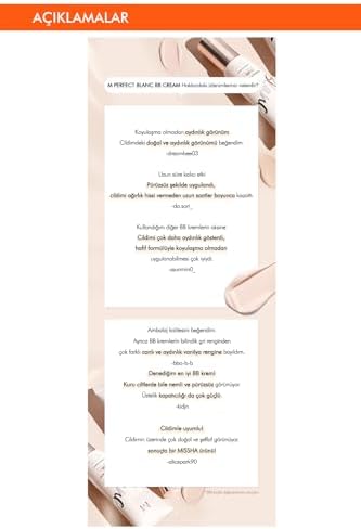 Aydınlatıcı&Ton Eşitleyici Çok Fonksiyonlu BB Krem M Perfect Blanc BB Cream SPF50+/PA++++ 22/