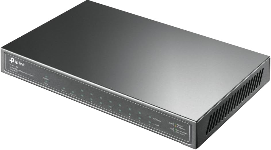 Alternative view of TL-SG1210P, 10-Port Gigabit Desktop Switch with 8-Port PoE+