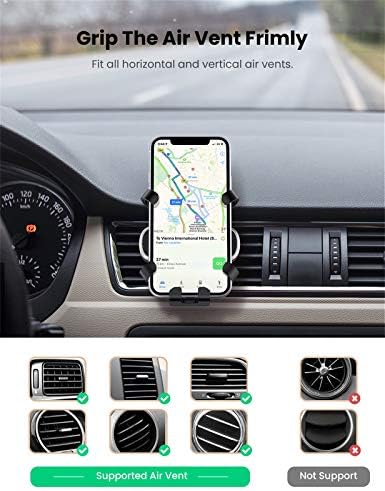 Yerçekimi Araç Havalandırması Cep Telefonu Tutacağı - 360 Derece Dönebilen, 13 12 11 Pro Max XR ve Galaxy S21 S20 ile Uyumlu