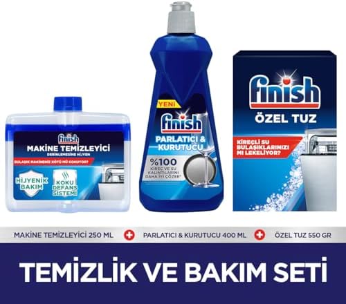 Temizlik ve Bakım Seti (Parlatıcı 400 ml + Makine Temizleyici Sıvı 250 ml + Tuz 500 g)