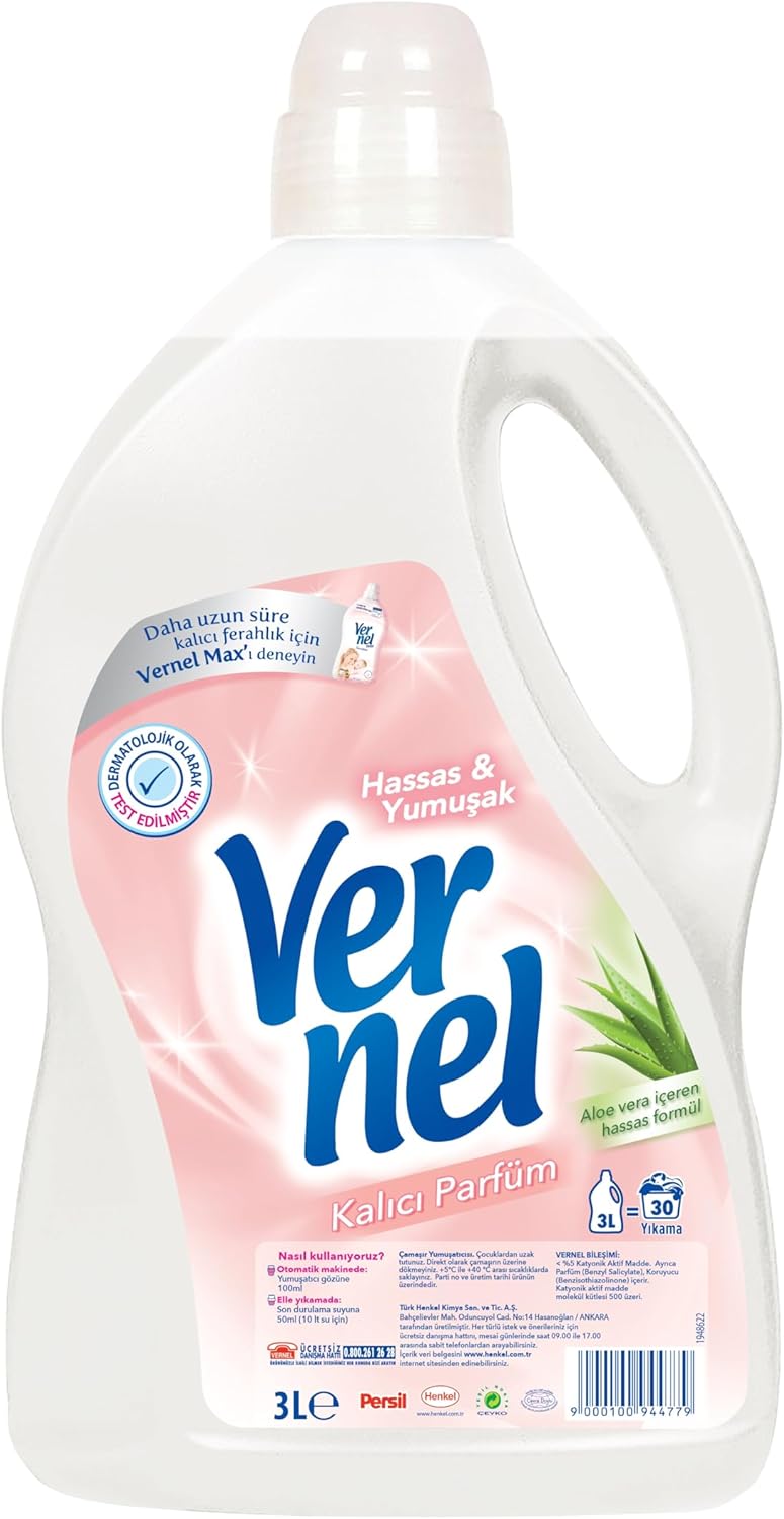 Alternative view of Vernel Hassas & Yumuşak Kalıcı Parfüm 30 Yıkama Çamaşır Yumuşatıcısı (1 x 3000 mL)