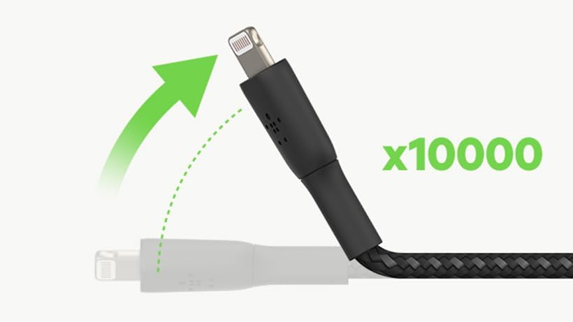 Alternative view of Örgülü Lightning Kablosu (Hızlı Şarj Lightning - USB Kablosu) MFi Sertifikalı Şarj Kablosu, Örgülü Lightning Kablosu (3m, Beyaz)