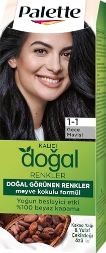 Kalıcı Doğal Renkler 1-1 Gece Mavisi Kakao Yağı & Yulaf Çekirdeği Özlü Saç Boyası