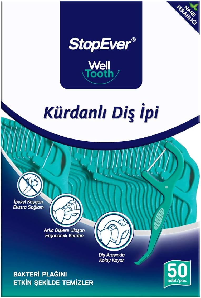 Stopever Nane Ferahlığı Kürdanlı Diş İpi 50 Adet (1 X 50 Adet)
