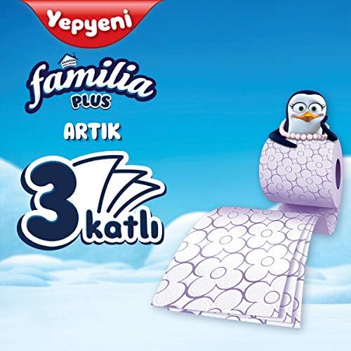 Familia Plus 3 Katlı Tuvalet Kağıdı Sihirli Çiçekler 32'li 1 Paket (1 x 32 Adet), 2.7 kg