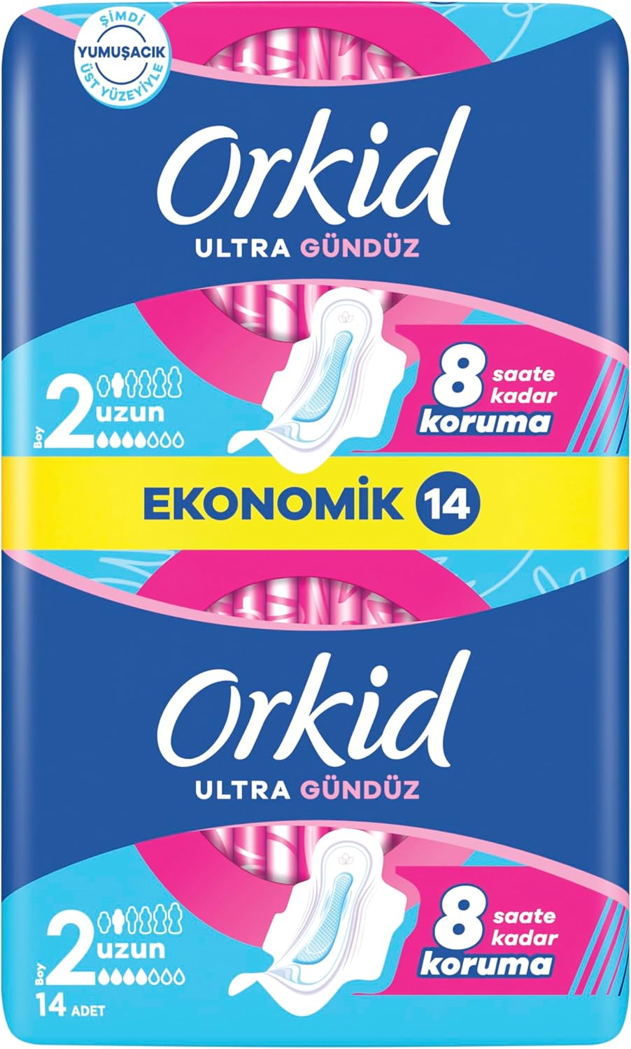 Alternative view of Orkid Ultra Hijyenik Ped Uzun (Boy 2) Ekonomik Paket 14 Adet Ped