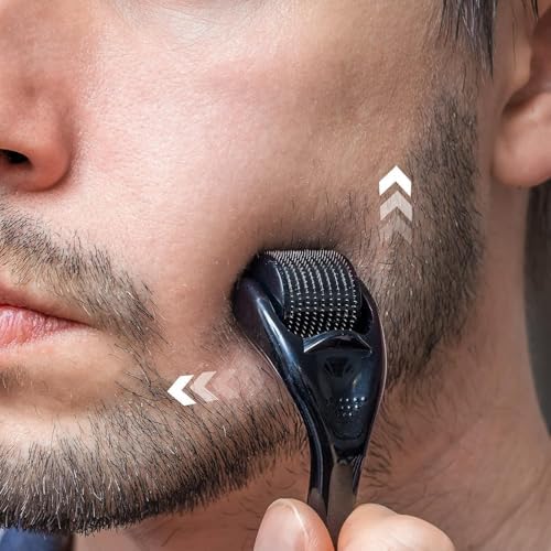 Derma rulo 1.0mm, 540 titanyum Microneedle rulo yüz yüz kırışıklıkları için saç dökülmesi streç işaretleri saç büyütme mikro iğneler profesyonel Microneedling Derma iğneleme kiti kılıf ile