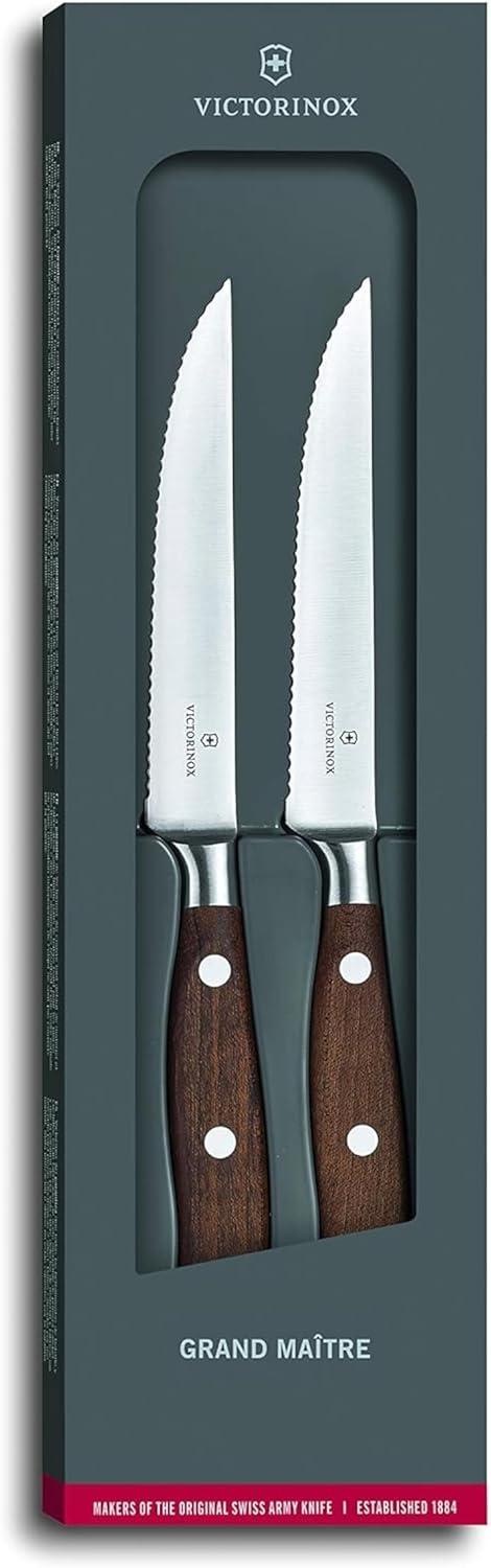 2 7.7240.2W Büyük Maitre Tırtıklı Steak Bıçak Seti Siyah Seti
