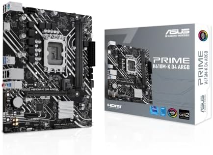 Alternative view of Asus PRIME H610M-K D4 ARGB Intel H610 Soket 1700 DDR4 3200MHz mATX Gaming (Oyuncu) Anakart
